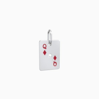 Queen of Diamonds Playing Card Charm