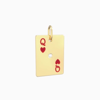 Large Queen of Hearts Playing Card Charm