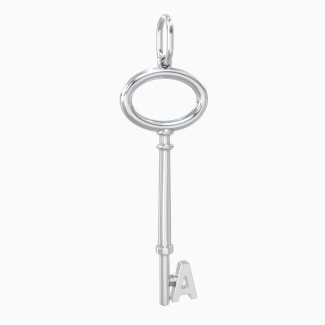Initial Skeleton Key Charm - A