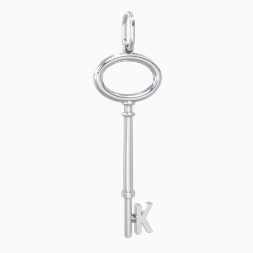 Initial Skeleton Key Charm - K