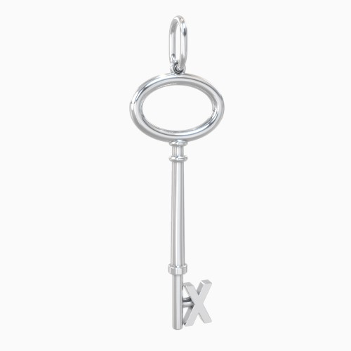 Initial Skeleton Key Charm - X