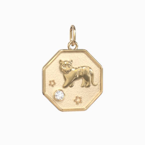 Year of the Tiger Engravable Zodiac Medallion Charm