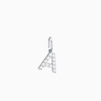 Pavé Initial Charm - A
