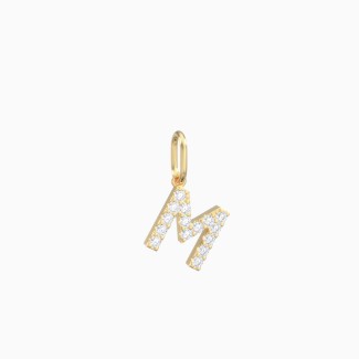 Pavé Initial Charm - M