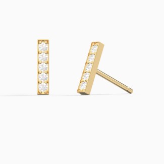 Short Bar Stud Earrings With Accents