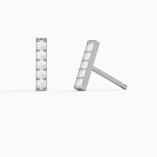 Short Bar Stud Earrings With Accents