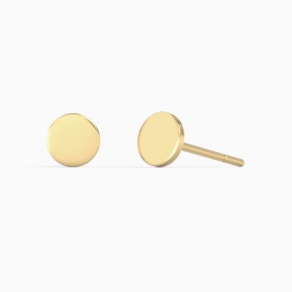 Round Disc Stud Earrings