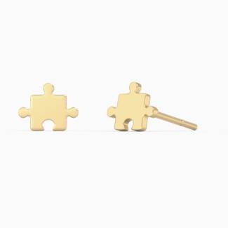 Jigsaw Puzzle Piece Shaped Stud Earrings