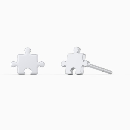 Jigsaw Puzzle Piece Shaped Stud Earrings