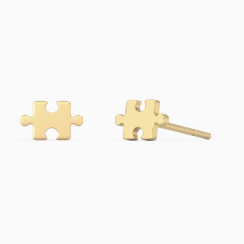 Puzzle Piece Shaped Stud Earrings