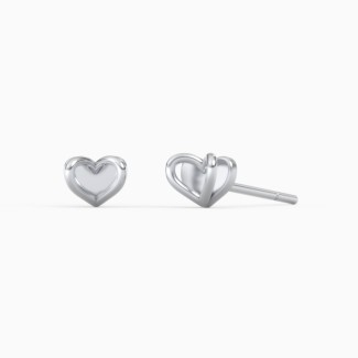 3D Mini Heart Stud Earrings