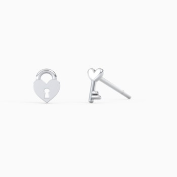 Elle Lock & Key Earrings E10206WZ