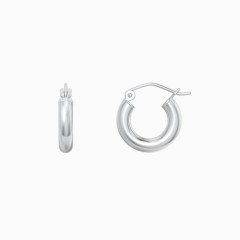 Sterling Silver Tubular Small Hoop Earrings Hoops 14mm X 3mm 