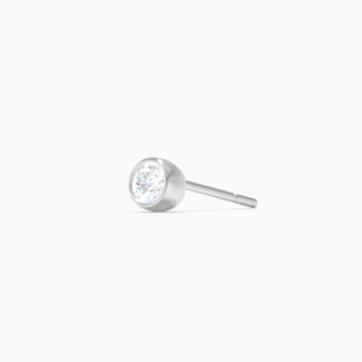 Bezel Gemstone Single Stud Earring