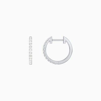 Medium Lab Diamond Huggie Hoop Earrings