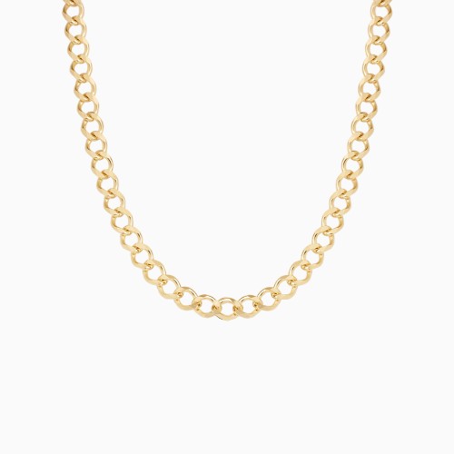 Vermeil Bold Open Curb Chain Necklace 16"