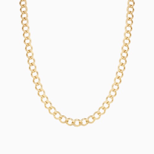 Vermeil Bold Open Curb Chain Necklace 22"