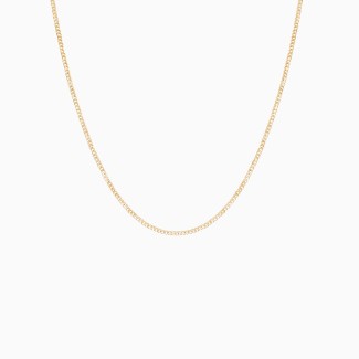 Vermeil Curb Chain Necklace 14"