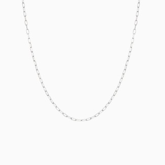 Diamond Cut Paper Clip Chain Necklace 18"