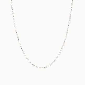 Diamond Cut Paper Clip Chain Necklace 24"