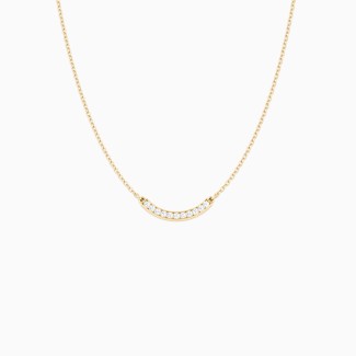 Curved Bar Necklace with Accents
