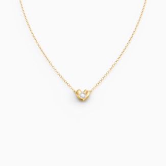 Puffed Heart Gemstone Necklace