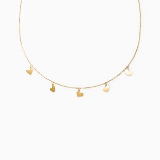5 Heart Charm Necklace
