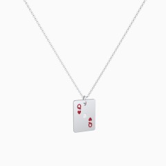 Shop Our Queen of Hearts Petite Crystal Logo Necklace 14-16