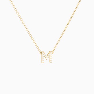 Initial Pendant With Pavé Accents - M