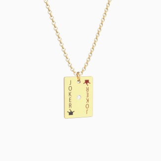 Large Joker Playing Card Charm Necklace