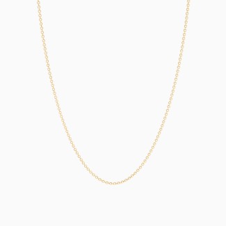 Gold Diamond Cut Cable Chain Necklace 16" with 2" Extender