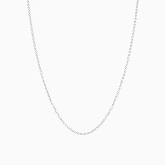 Sterling Silver Cable Chain Necklace 16" with 2" Extender