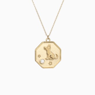 Year of the Dog Engravable Zodiac Medallion Necklace