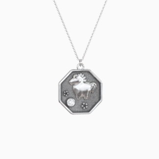 Year of the Horse Engravable Zodiac Medallion Necklace