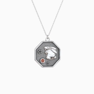 Year of the Rabbit Engravable Zodiac Medallion Necklace