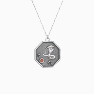 Year of the Snake Engravable Zodiac Medallion Necklace