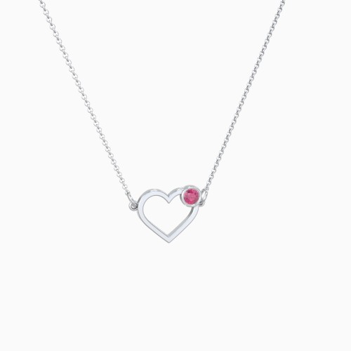 Insta Like Heart Necklace with Gemstone