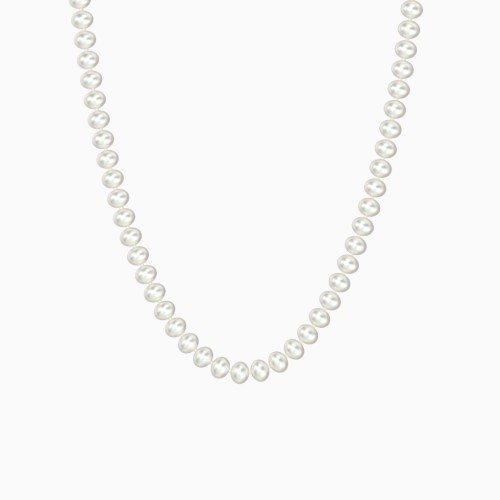 Classic 6mm Freshwater Pearl Necklace with Silver Clasp