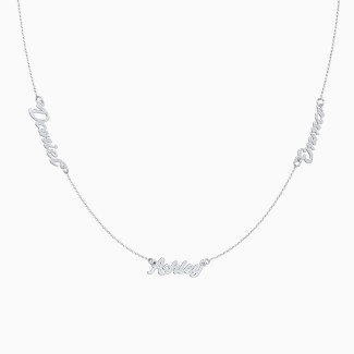 Personalized Dainty Three Name Necklace