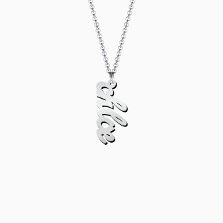 Personalized Vertical 1 Name Necklace in Emeril