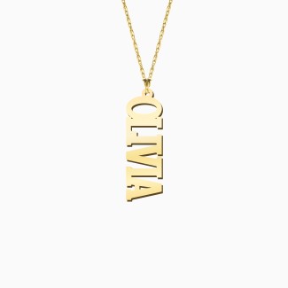 Personalized Varsity Vertical Name Necklace