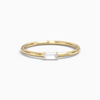 East-West Stackable Baguette Ring