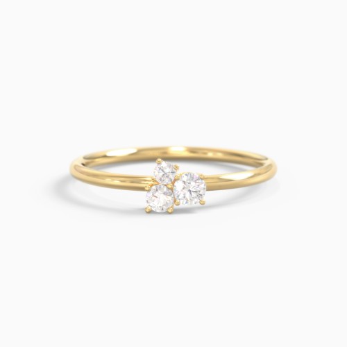 3-Stone Cluster Stackable Ring