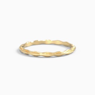 Faceted Wave Stackable Band
