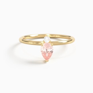 Pear Stackable Ring with Round Accent Stone