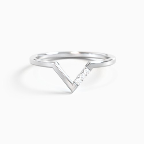 V-Shape Stackable Ring with Accent Stones