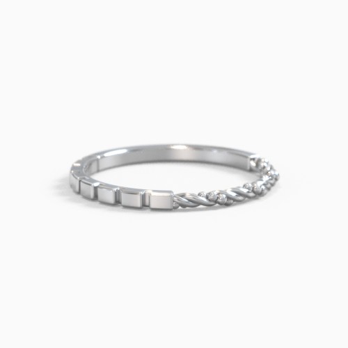 3 Sided Textured Band Ring