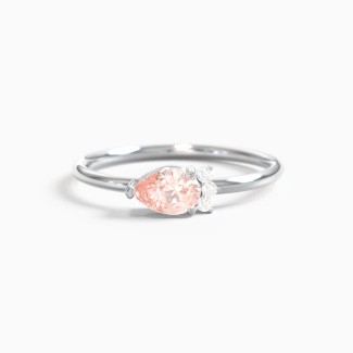 East-West Pear Shaped Ring with Accents