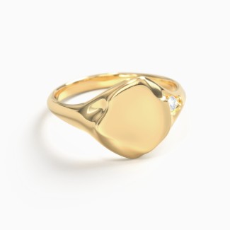 Molten Signet Ring with Gemstone