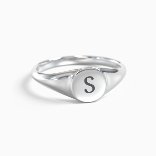 Engravable Round Signet Ring